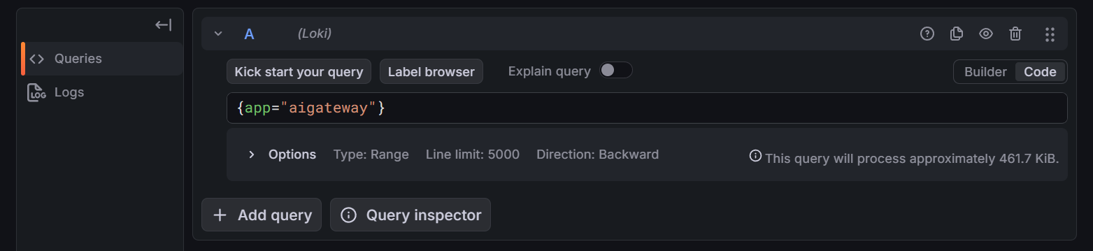 Switching to Code mode